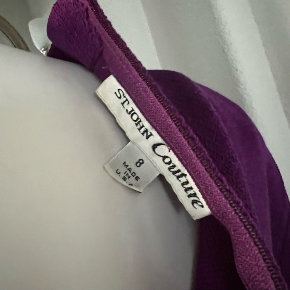 ST. JOHN Couture Purple Sweater Dress, New, Size 8 - Picture 13 of 14
